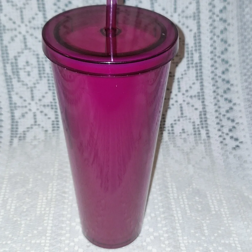 STARBUCKS COFFEE - RARE 2016 - Fuchsia Jelly Gummy Tumbler Cold Cup Venti 24oz